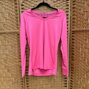 Under Armour‎ Women's Pink Fitted Heat Gear Long Sleeve Women’s Small